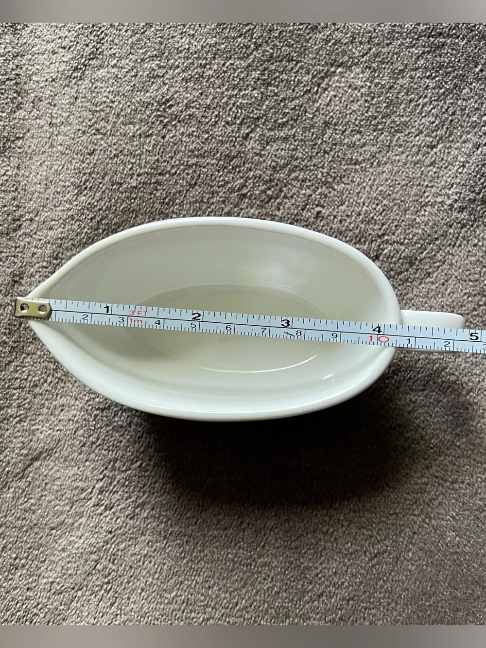 Buffalo David Bitton White Ceramic Sauce Boat with Handle